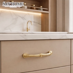 Tay nắm tủ tân cổ điển Vintage màu vàng gold 18k SH8939