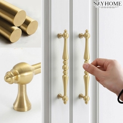 Tay nắm tủ tân cổ điển Vintage màu vàng gold SH5513