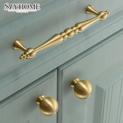 Tay nắm tủ tân cổ điển Vintage màu vàng bóng SH5513