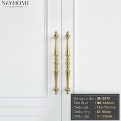Tay nắm tủ tân cổ điển Vintage màu vàng gold SH5513