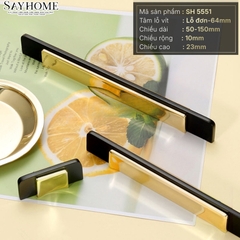 Tay nắm tủ hiện đại màu vàng đen SH5551