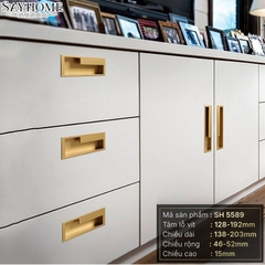 Tay nắm âm tủ hiện đại màu vàng gold SH5589