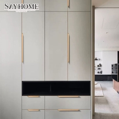 Tay nắm tủ thanh dài hiện đại màu đen và vàng SH5663