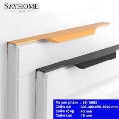 Tay nắm tủ thanh dài hiện đại màu đen và vàng SH5663