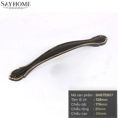 Tay nắm tủ tân cổ điển Vintage màu đen bóng SH57DB07 tại thành phố Hồ Chí Minh