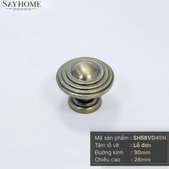 Núm tủ tân cổ điển vintage màu vàng đồng SH58VD45N tại thành phố Hồ Chí Minh