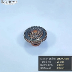 Núm tủ tân cổ điển vintage màu đồng SH70D55N