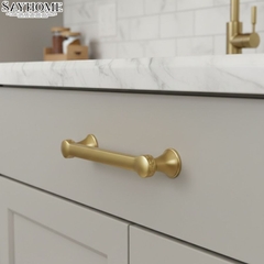 Tay nắm tủ tân cổ điển Vintage màu vàng xước SH8000