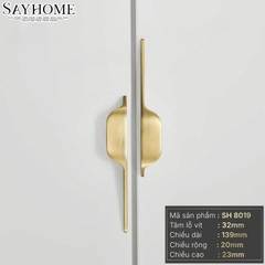 Tay nắm tủ hiện đại màu vàng gold SH8019