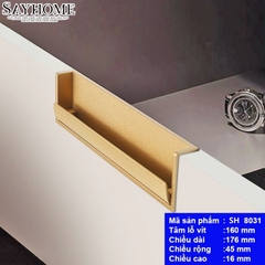 Tay nắm âm tủ cao cấp màu vàng mờ SH8031