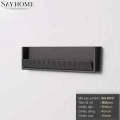 Tay nắm âm tủ hiện đại cao cấp màu đen SH8031