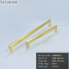 Tay nắm tủ hiện đại màu vàng gold SH80V27 tại thành phố Hồ Chí Minh