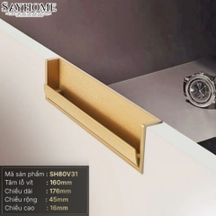 Tay nắm âm tủ hiện đại cao cấp màu vàng gold SH80V31 tại thành phố Hồ Chí Minh