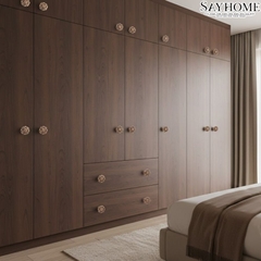 Núm tủ tân cổ điển Vintage màu đồng, vàng đồng SH8207