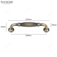 Tay nắm tủ tân cổ điển màu vàng đồng SH8319 tại thành phố Hồ Chí Minh