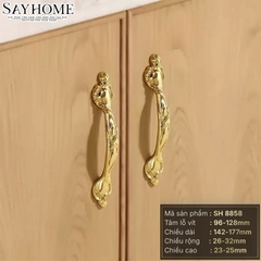 Tay nắm tủ tân cổ điển vintage màu vàng gold SH8858