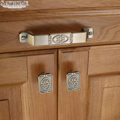 Tay nắm tủ tân cổ điển vintage màu vàng đồng SH8891