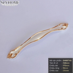 Tay nắm tủ tân cổ điển Vintage màu trắng ngọc trai dát vàng SH88T48 tại Thành phố Hồ Chí Minh