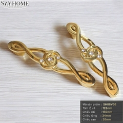 Tay nắm tủ tân cổ điển Vintage màu vàng gold SH88V36 tại thành phố Hồ Chí Minh