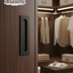 Tay nắm âm tủ hiện đại màu đen mờ SH8935