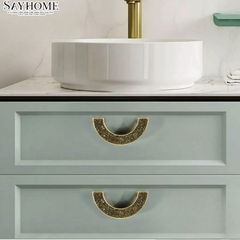 Tay nắm tủ tân cổ điển Vintage màu vàng đen SH8970