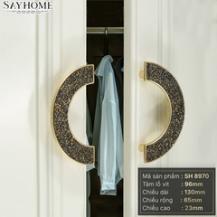 Tay nắm tủ tân cổ điển Vintage màu vàng đen SH8970