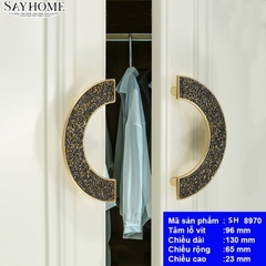 Tay nắm tủ tân cổ điển Vintage màu vàng đen SH8970