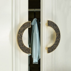 Tay nắm tủ tân cổ điển Vintage màu vàng đen SH8970