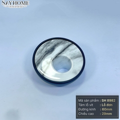 Tay nắm tủ tân cổ điển Vintage màu đen khảm đá trắng SH8982