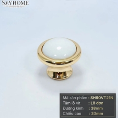 Núm tủ hiện đại màu vàng gold mặt sứ trắng SH90VT21N tại thành phố Hồ Chí Minh