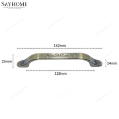 Tay nắm tủ tân cổ điển màu vàng đồng SH9121
