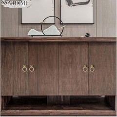 Tay nắm tủ khoen tròn tân cổ điển màu vàng SH9237