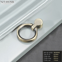Tay nắm tủ khoen tròn tân cổ điển vintage màu đồng SH9245