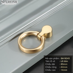 Tay nắm tủ khoen tròn tân cổ điển màu vàng 18k SH9245