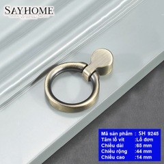 Tay nắm tủ khoen tròn tân cổ điển vintage màu đồng SH9245