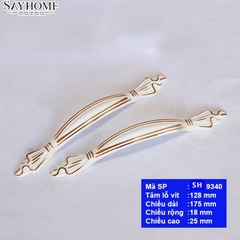 Tay nắm tủ cổ điển màu trắng ngọc trai SH9340