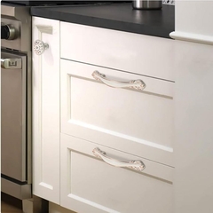 Tay nắm tủ tân cổ điển Vintage màu trắng ngọc viền vàng SH9393