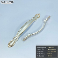 Tay nắm tủ tân cổ điển Vintage màu trắng ngọc viền vàng SH9393