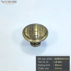Núm tủ tân cổ điển vintage màu vàng đồng SH93VD32N