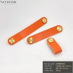Tay nắm tủ hiện đại da bò nút đồng màu cam vàng SH96DV60 tại Thành phố Hồ Chí Minh