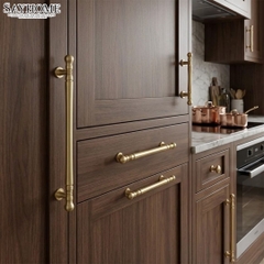 Tay nắm tủ tân cổ điển Vintage màu vàng gold SH9880