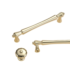 Tay nắm tủ tân cổ điển màu vàng bóng PDP1156