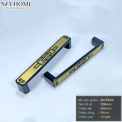 Tay nắm tủ tân cổ điển màu vàng đen SH5506