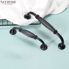 Tay nắm tủ tân cổ điển vintage màu đen mờ SH8319