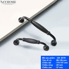 Tay nắm tủ tân cổ điển vintage màu đen mờ SH8319