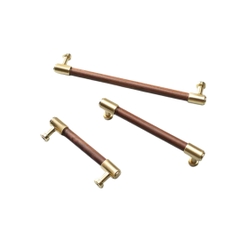 Tay nắm đũa tân cổ điển vintage màu vàng gold, gỗ óc chó SH9066