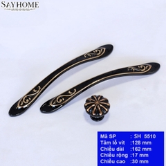 Tay nắm tủ tân cổ điển Vintage màu đen vàng SH5510