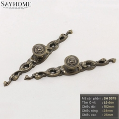 Tay nắm tủ tân cổ điển Vintage màu đồng SH5579