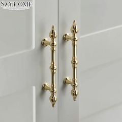 Tay nắm tủ tân cổ điển Vintage màu vàng gold SH8075