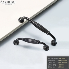 Tay nắm tủ tân cổ điển vintage màu đen mờ SH8319